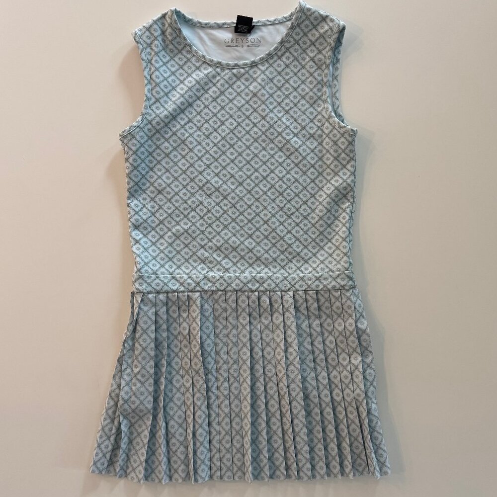 Greyson Girls Sleeveless Leo Golf Dress, Size 8, light blue print